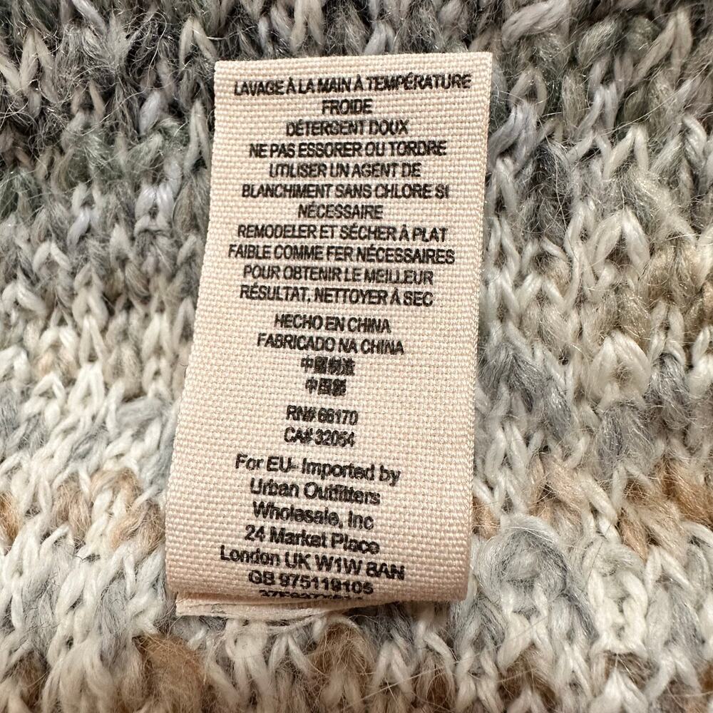 Free People Chunky Knit Fringe Birkenstock Open Cardigan Sz M - Picture 9 of 9